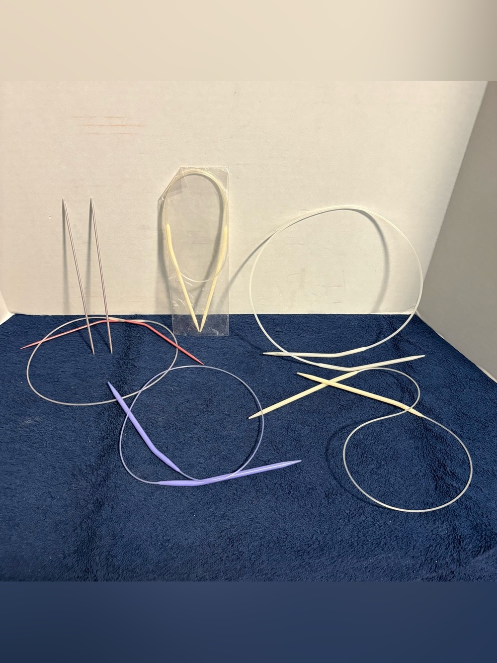 5 Assorted Circular Hoop Knitting Needles Circular Metal Plastic Sweater Sock